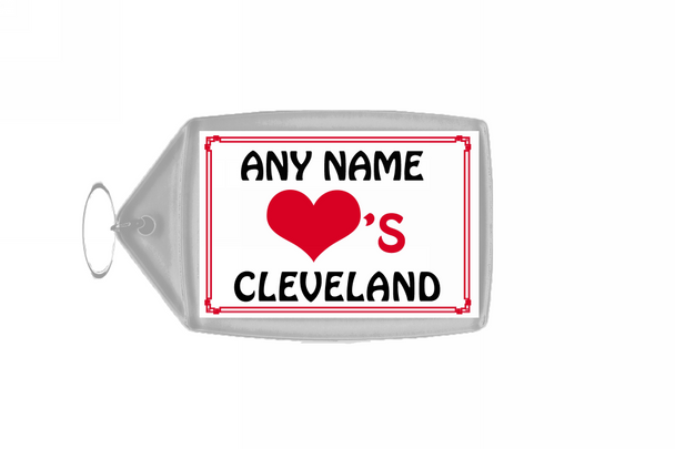 Love Heart Cleveland Personalised Keyring