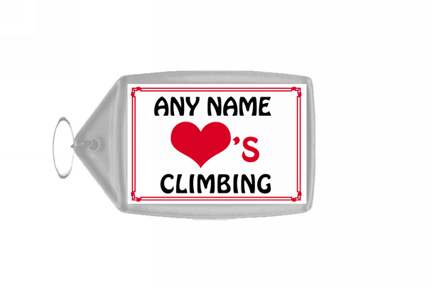 Love Heart Climbing Personalised Keyring