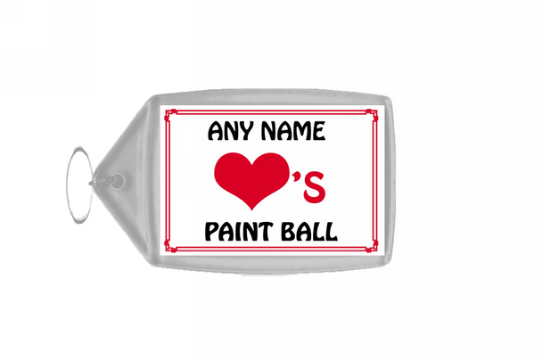 Love Heart Paint Ball Personalised Keyring