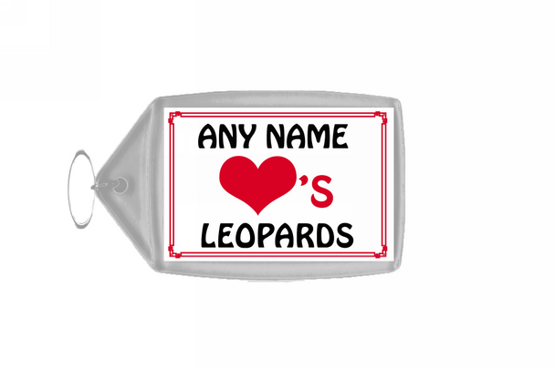 Love Heart Leopards Personalised Keyring