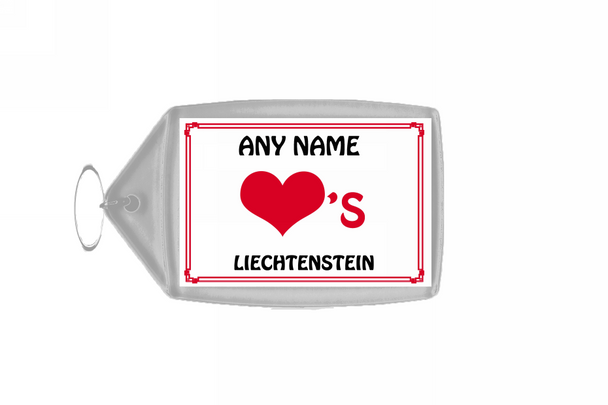 Love Heart Liechtenstein Personalised Keyring