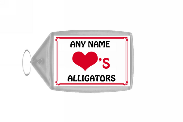 Love Heart Alligators Personalised Keyring