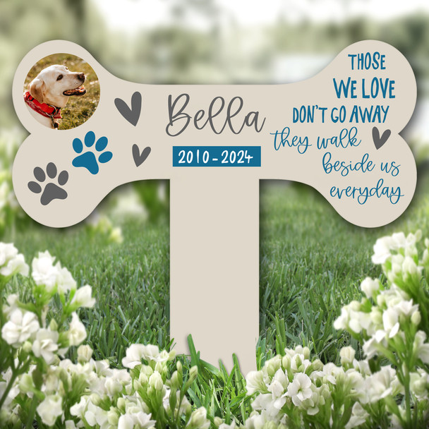 Bone Photo Beige Dog Loss Pet Remembrance Garden Plaque Grave Memorial Stake