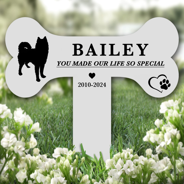 Bone Husky Dog Pet Remembrance Garden Plaque Grave Marker Memorial Stake