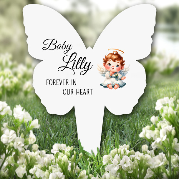 Butterfly Baby Angel Remembrance Garden Plaque Grave Personalised Memorial Stake