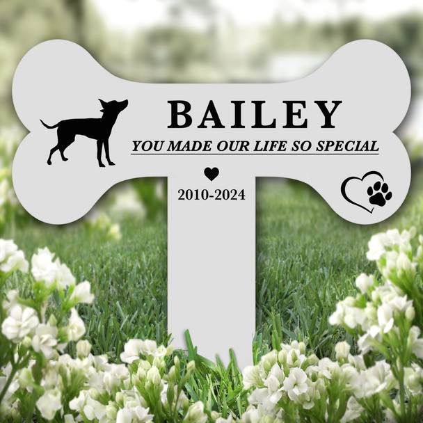 Bone Prague Ratter Dog Pet Remembrance Garden Plaque Grave Marker Memorial Stake