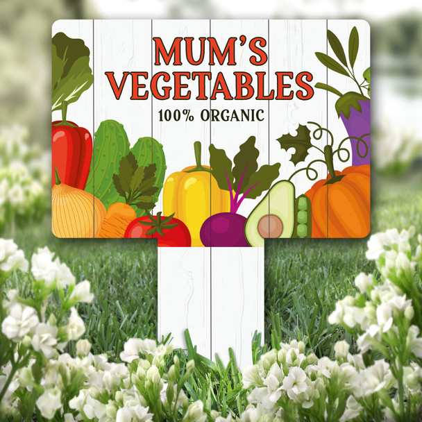 Mum's Vegetable Patch Garden Personalised Gift Garden Plaque Sign Stake