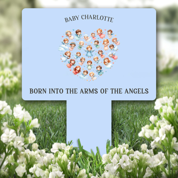 Baby Angels Heart Remembrance Garden Plaque Grave Marker Memorial Stake
