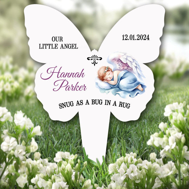 Butterfly Girl Angel Remembrance Garden Plaque Grave Marker Memorial Stake