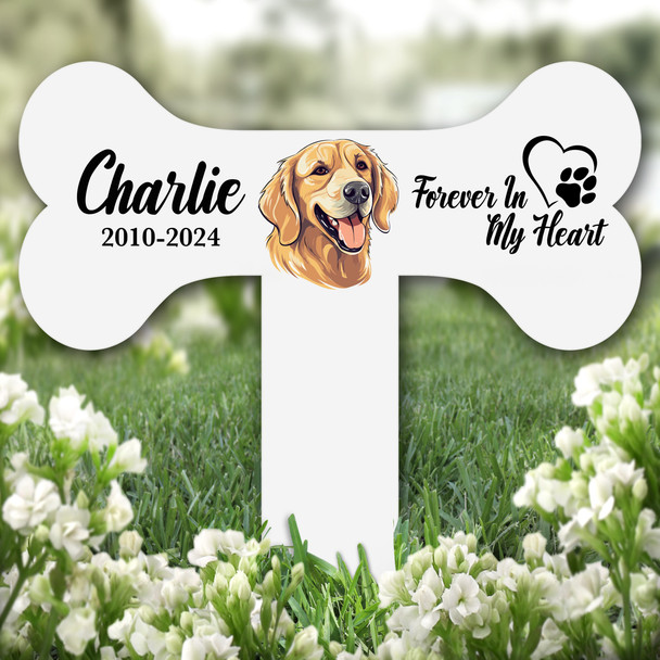 Bone Springer Spaniel Dog Heart Pet Remembrance Grave Plaque Memorial Stake