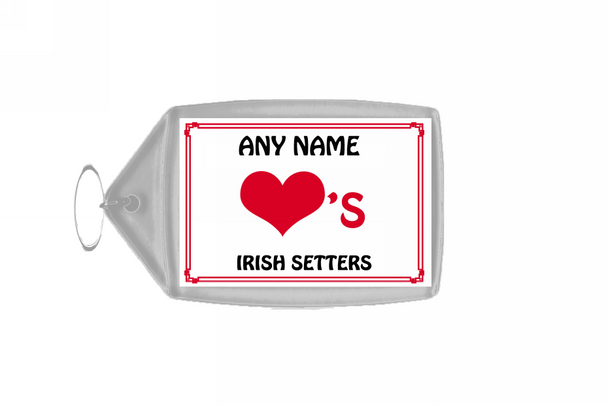 Love Heart Irish Setters Personalised Keyring