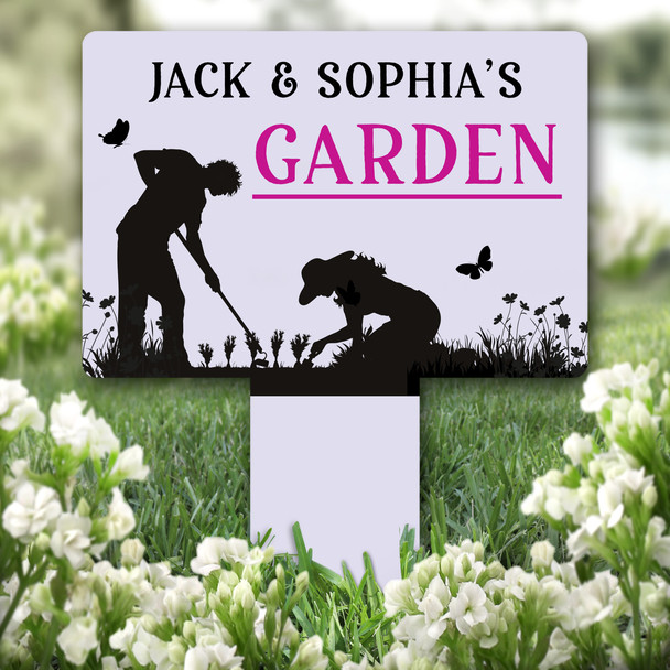 Woman & Man Gardening Couples Garden Personalised Gift Garden Plaque Sign Stake