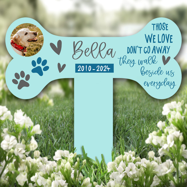 Bone Photo Blue Dog Loss Pet Remembrance Garden Plaque Grave Memorial Stake