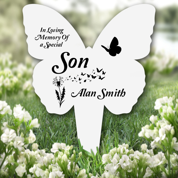 Butterfly Son Remembrance Grave Garden Plaque Memorial Stake