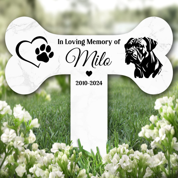 Bone Heart Cane Corso Dog Pet Remembrance Garden Plaque Grave Memorial Stake