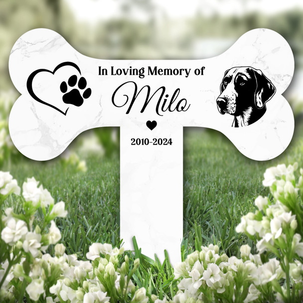 Bone Heart Shorthaired Pointer Dog Pet Remembrance Grave Plaque Memorial Stake