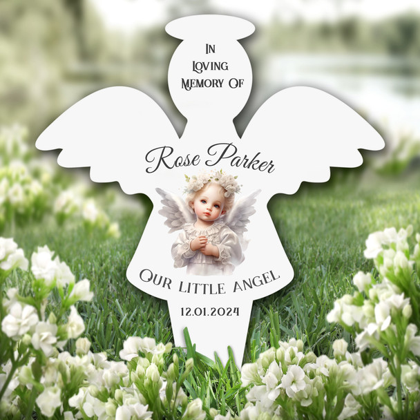 Angel Baby Remembrance Garden Plaque Grave Marker Personalised Memorial Stake