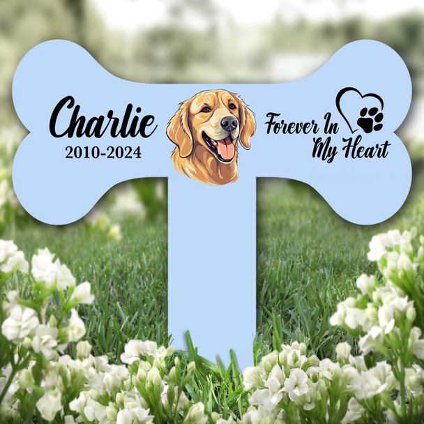 Bone Blue Springer Spaniel Dog Heart Pet Remembrance Grave Plaque Memorial Stake