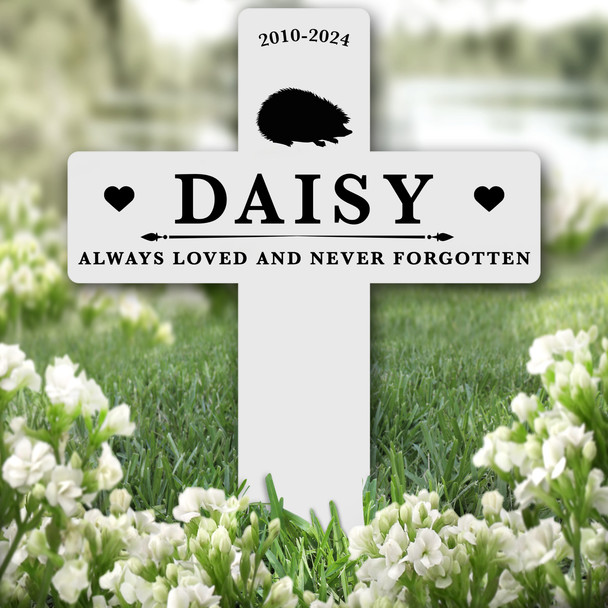 Cross Hedgehog Silhouettes Pet Remembrance Garden Plaque Grave Memorial Stake