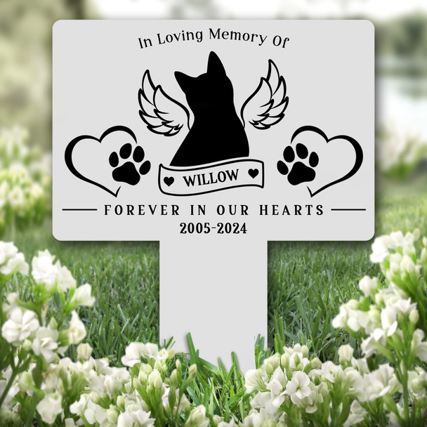 Cat Wings Pet Remembrance Garden Plaque Grave Marker Personalised Memorial Stake