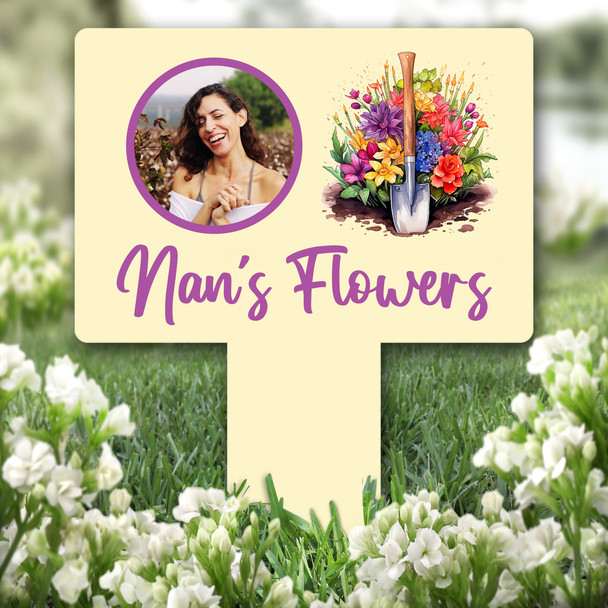 Photo Yellow Nan's Flowers Garden Personalised Gift Garden Plaque Sign Stake