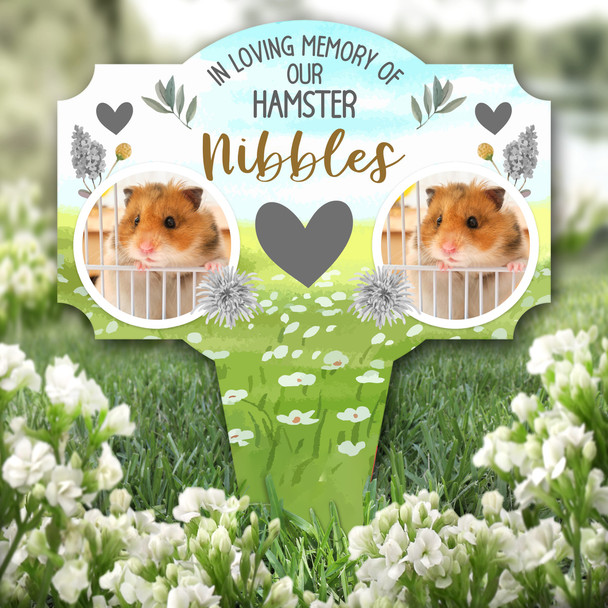 Loving Memory Our Hamster Pet Photo Remembrance Grave Plaque Memorial Stake