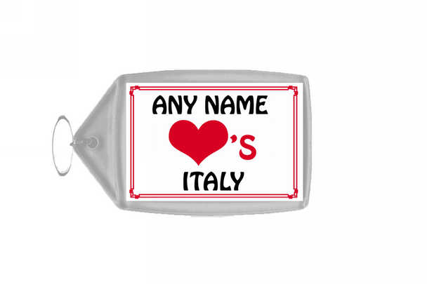 Love Heart Italy Personalised Keyring