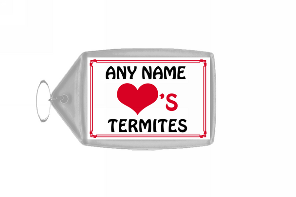 Love Heart Termites Personalised Keyring