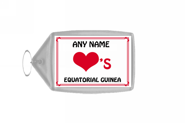 Love Heart Equatorial Guinea Personalised Keyring