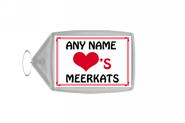 Love Heart Meerkats Personalised Keyring