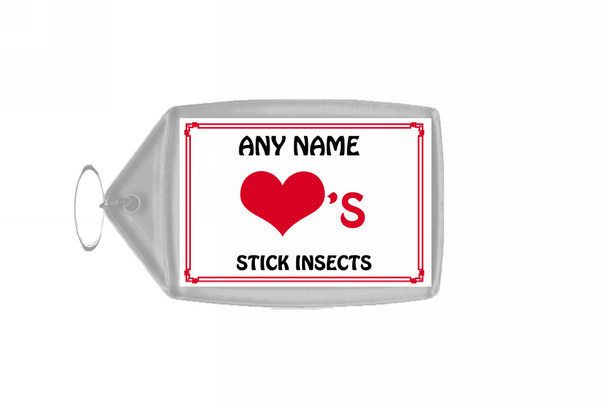 Love Heart Stick Insects Personalised Keyring