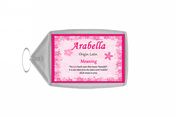 Arabella Personalised Name Meaning Keyring