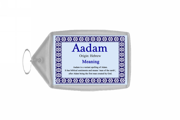 Aadam Personalised Name Meaning Keyring