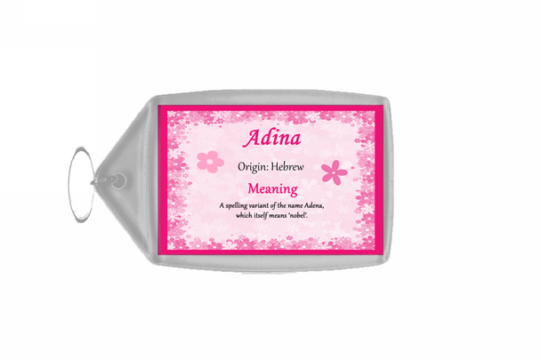 Adina Personalised Name Meaning Keyring