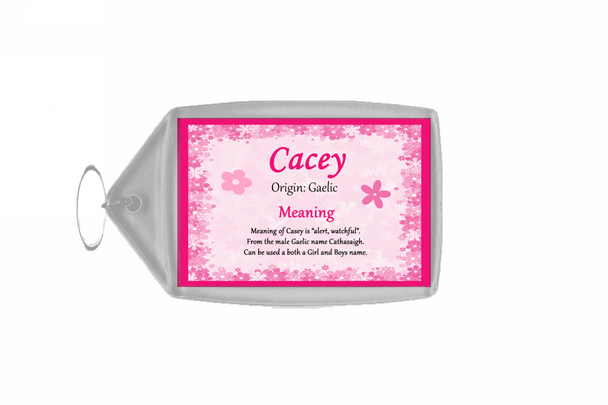 Cacey Personalised Name Meaning Keyring