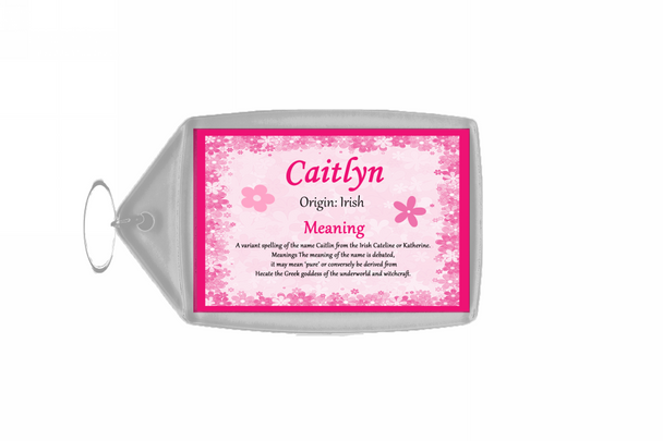 Caitlyn Personalised Name Meaning Keyring