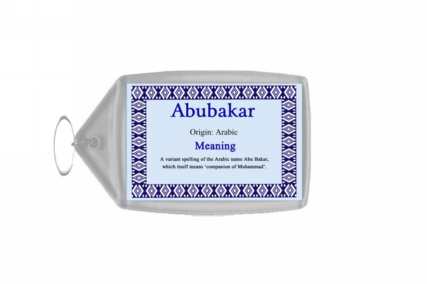 Abubakar Personalised Name Meaning Keyring