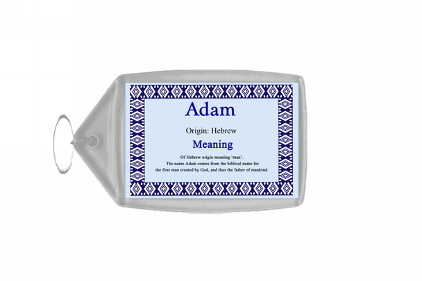 Adam Personalised Name Meaning Keyring