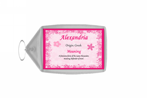 Alexandria Personalised Name Meaning Keyring