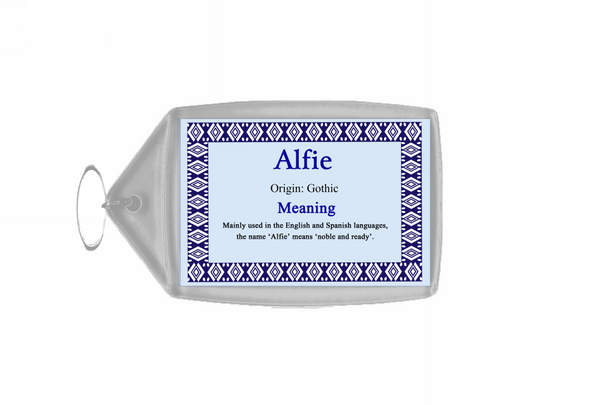 Alfie Personalised Name Meaning Keyring