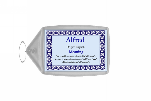 Alfred Personalised Name Meaning Keyring