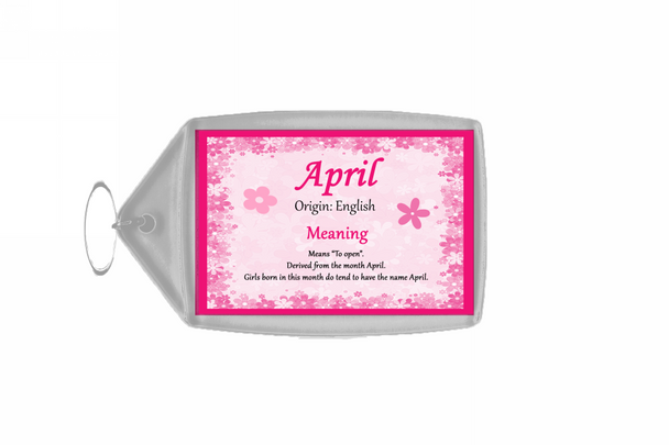 April Personalised Name Meaning Keyring