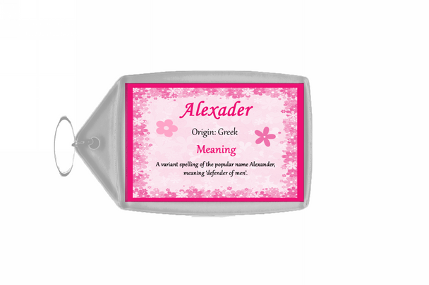 Alexader Personalised Name Meaning Keyring