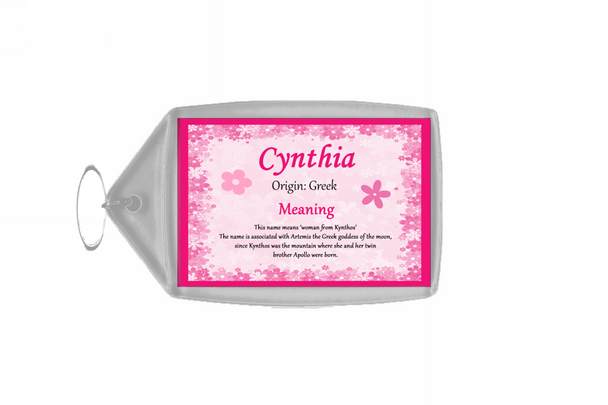 Cynthia Personalised Name Meaning Keyring