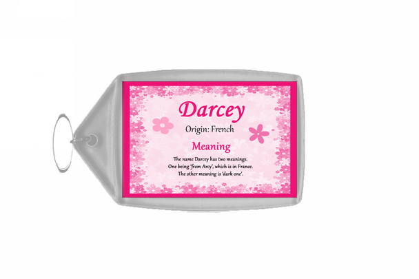 Darcey Personalised Name Meaning Keyring