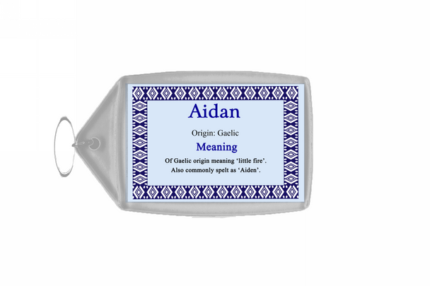 Aidan Personalised Name Meaning Keyring