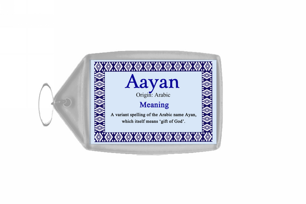 Aayan Personalised Name Meaning Keyring