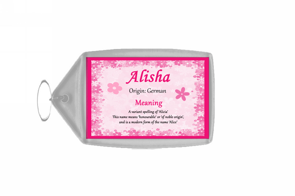 Alisha Personalised Name Meaning Keyring