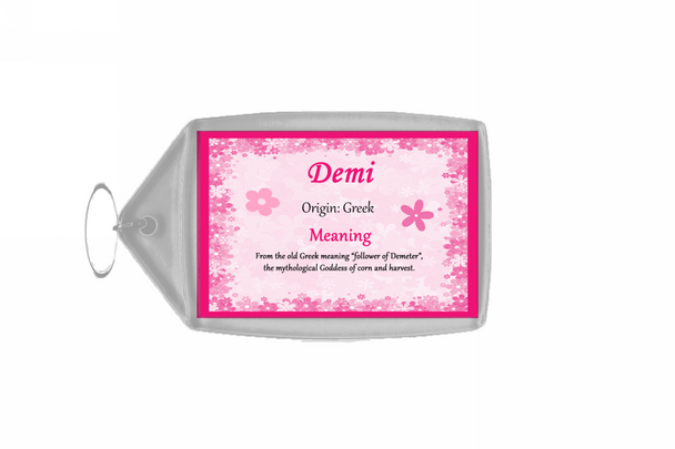 Demi Personalised Name Meaning Keyring