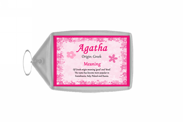 Agatha Personalised Name Meaning Keyring